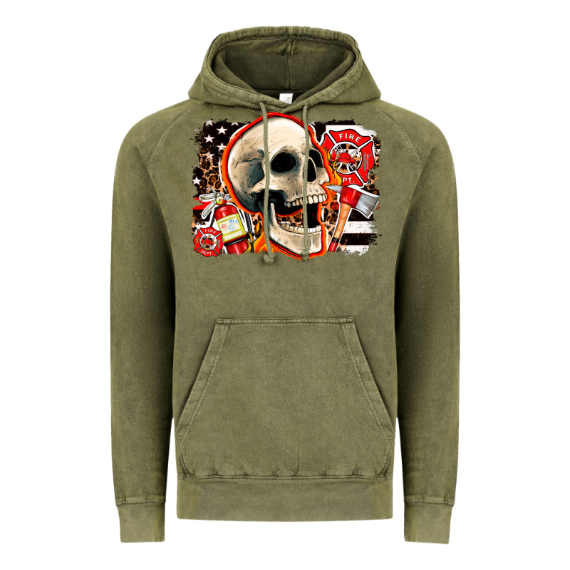 Firefighter Skull Vintage Hoodie by AdoDesignShop | Teevron