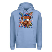Colony Blue oh my stars highland cow Premium Hoodie - RanaPortraitStore