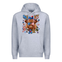 Heather Grey oh my stars highland cow Premium Hoodie - RanaPortraitStore