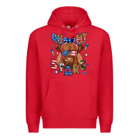 Red oh my stars highland cow Premium Hoodie - RanaPortraitStore
