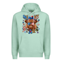 Seafoam oh my stars highland cow Premium Hoodie - RanaPortraitStore