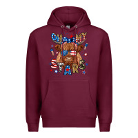 Burgundy oh my stars highland cow Premium Hoodie - RanaPortraitStore