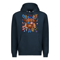 Navy oh my stars highland cow Premium Hoodie - RanaPortraitStore