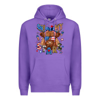 Purple oh my stars highland cow Premium Hoodie - RanaPortraitStore