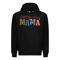 Black all american mama Premium Hoodie - RanaPortraitStore