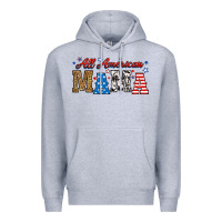 Heather Grey all american mama Premium Hoodie - RanaPortraitStore