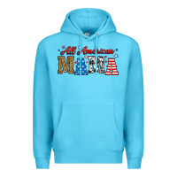 Ocean Blue all american mama Premium Hoodie - RanaPortraitStore