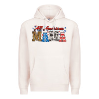 Pale Pink all american mama Premium Hoodie - RanaPortraitStore