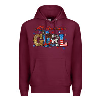 Burgundy all american girl Premium Hoodie - RanaPortraitStore