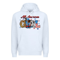 White all american girl Premium Hoodie - RanaPortraitStore
