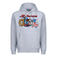 Heather Grey all american girl Premium Hoodie - RanaPortraitStore