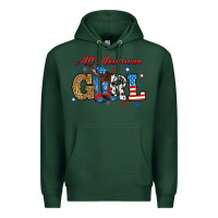 Sports Green all american girl Premium Hoodie - RanaPortraitStore
