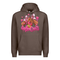 Coffee galentines afro girl sneakers Premium Hoodie - RanaPortraitStore