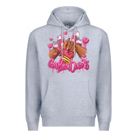 Heather Grey galentines afro girl sneakers Premium Hoodie - RanaPortraitStore
