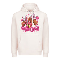 Pale Pink galentines afro girl sneakers Premium Hoodie - RanaPortraitStore