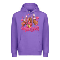 Purple galentines afro girl sneakers Premium Hoodie - RanaPortraitStore
