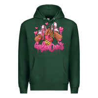 Sports Green galentines afro girl sneakers Premium Hoodie - RanaPortraitStore