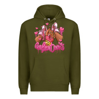 Army Green galentines afro girl sneakers Premium Hoodie - RanaPortraitStore
