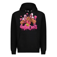 Black galentines afro girl sneakers Premium Hoodie - RanaPortraitStore
