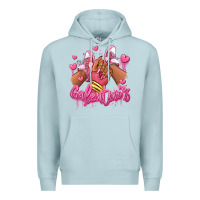 Blue Mist galentines afro girl sneakers Premium Hoodie - RanaPortraitStore