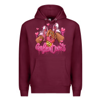 Burgundy galentines afro girl sneakers Premium Hoodie - RanaPortraitStore