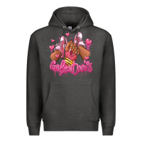 Charcoal Heather galentines afro girl sneakers Premium Hoodie - RanaPortraitStore