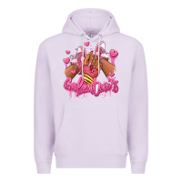 Lilac galentines afro girl sneakers Premium Hoodie - RanaPortraitStore