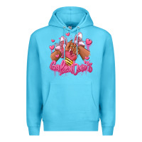 Ocean Blue galentines afro girl sneakers Premium Hoodie - RanaPortraitStore
