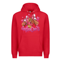 Red galentines afro girl sneakers Premium Hoodie - RanaPortraitStore
