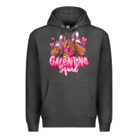 Charcoal Heather galentine squad afro girl sneakers Premium Hoodie - RanaPortraitStore