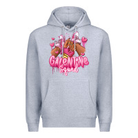 Heather Grey galentine squad afro girl sneakers Premium Hoodie - RanaPortraitStore