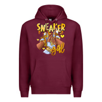 Burgundy yellow sneaker girl afro woman Premium Hoodie - RanaPortraitStore