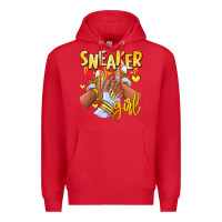 Red yellow sneaker girl afro woman Premium Hoodie - RanaPortraitStore