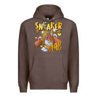 Coffee yellow sneaker girl afro woman Premium Hoodie - RanaPortraitStore