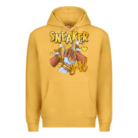 Mustard yellow sneaker girl afro woman Premium Hoodie - RanaPortraitStore