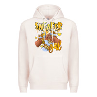 Pale Pink yellow sneaker girl afro woman Premium Hoodie - RanaPortraitStore