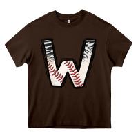 Chocolate Brown Baseball Alphabet Heavy Core Tee - CowhideDigitalArt
