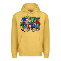 Antique Gold pura vida costa rica rana Premium Hoodie - RanaPortraitStore