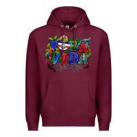 Burgundy pura vida costa rica rana Premium Hoodie - RanaPortraitStore