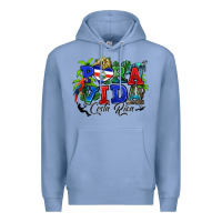 Colony Blue pura vida costa rica rana Premium Hoodie - RanaPortraitStore