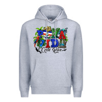 Heather Grey pura vida costa rica rana Premium Hoodie - RanaPortraitStore