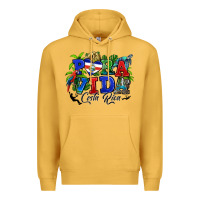Mustard pura vida costa rica rana Premium Hoodie - RanaPortraitStore