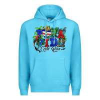 Ocean Blue pura vida costa rica rana Premium Hoodie - RanaPortraitStore