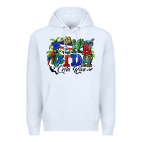 White pura vida costa rica rana Premium Hoodie - RanaPortraitStore