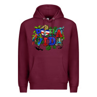 Burgundy pura vida costa rica Premium Hoodie - RanaPortraitStore