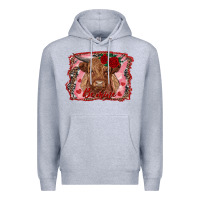 Heather Grey be mine cow Premium Hoodie - RanaPortraitStore