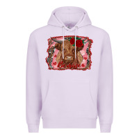 Lilac be mine cow Premium Hoodie - RanaPortraitStore