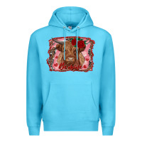 Ocean Blue be mine cow Premium Hoodie - RanaPortraitStore