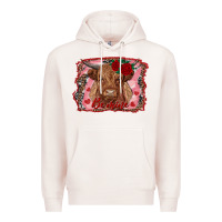 Pale Pink be mine cow Premium Hoodie - RanaPortraitStore