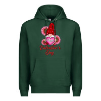 Sports Green happy valentines day gnomes with sunflower Premium Hoodie - RanaPortraitStore